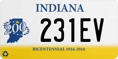 IN license plate 231EV