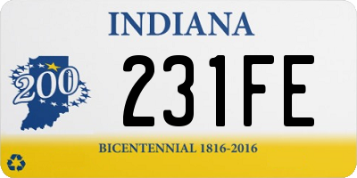 IN license plate 231FE