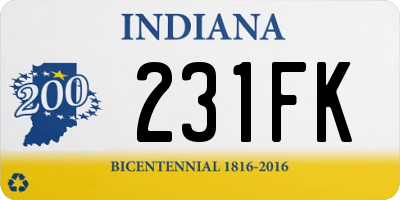 IN license plate 231FK