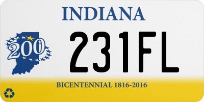 IN license plate 231FL