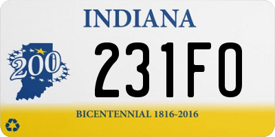 IN license plate 231FO