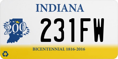 IN license plate 231FW