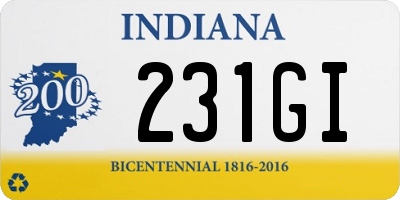IN license plate 231GI