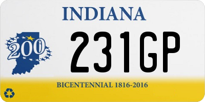 IN license plate 231GP