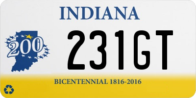 IN license plate 231GT