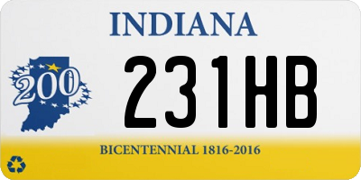 IN license plate 231HB