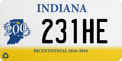 IN license plate 231HE