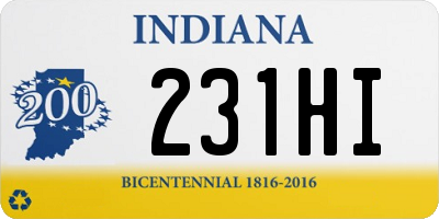 IN license plate 231HI