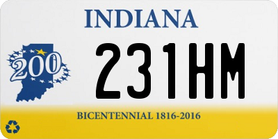 IN license plate 231HM