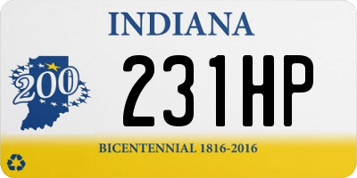 IN license plate 231HP