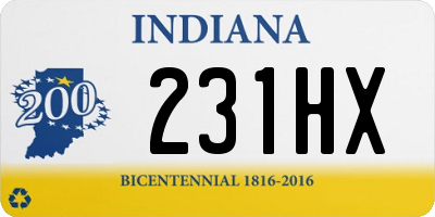 IN license plate 231HX