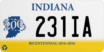 IN license plate 231IA