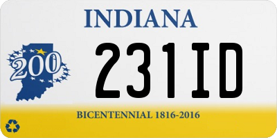 IN license plate 231ID