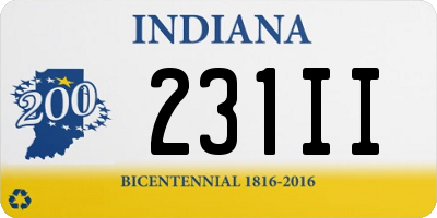 IN license plate 231II