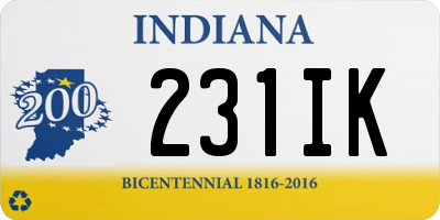 IN license plate 231IK