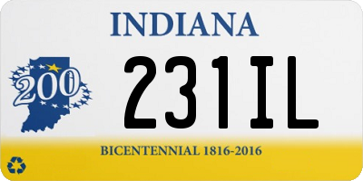 IN license plate 231IL