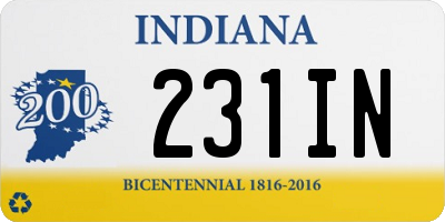 IN license plate 231IN