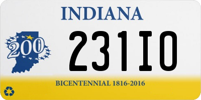 IN license plate 231IO