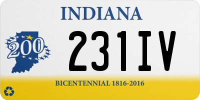 IN license plate 231IV