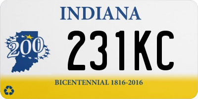 IN license plate 231KC