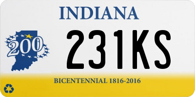 IN license plate 231KS