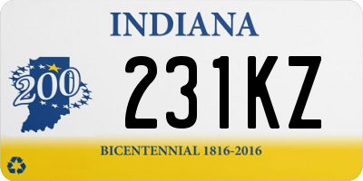 IN license plate 231KZ