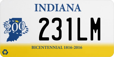 IN license plate 231LM