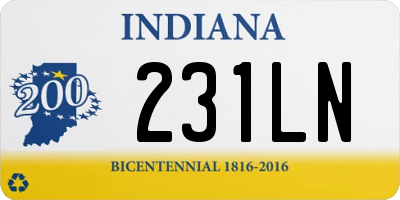 IN license plate 231LN