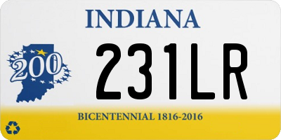 IN license plate 231LR