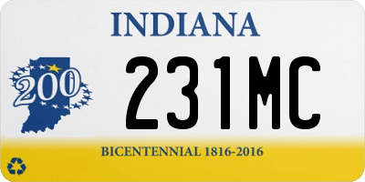 IN license plate 231MC