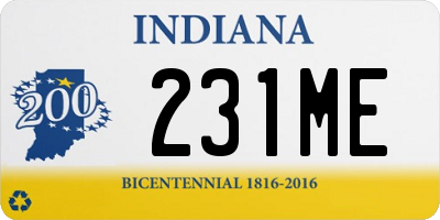 IN license plate 231ME