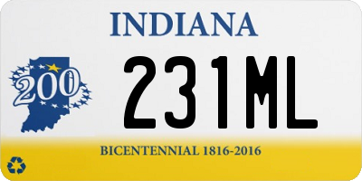 IN license plate 231ML