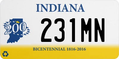 IN license plate 231MN