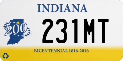 IN license plate 231MT