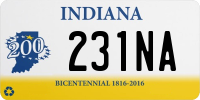 IN license plate 231NA