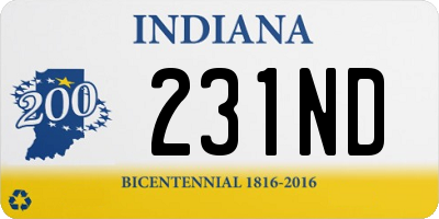 IN license plate 231ND