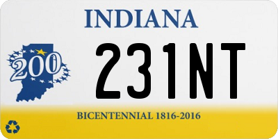 IN license plate 231NT