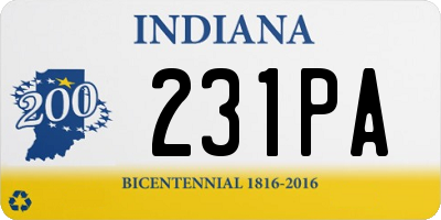 IN license plate 231PA