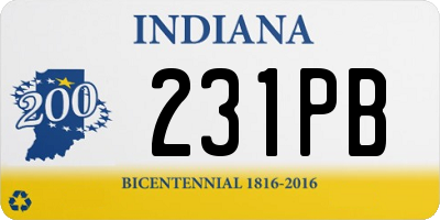 IN license plate 231PB