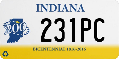 IN license plate 231PC