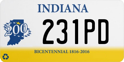 IN license plate 231PD