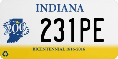 IN license plate 231PE