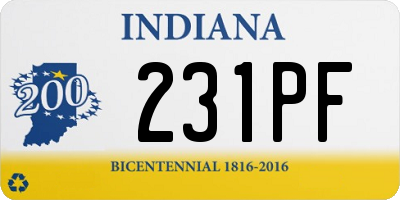 IN license plate 231PF