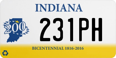 IN license plate 231PH