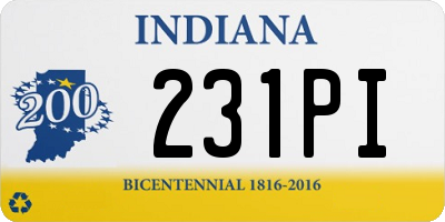 IN license plate 231PI