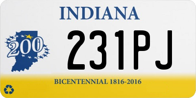 IN license plate 231PJ