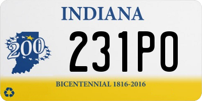 IN license plate 231PO
