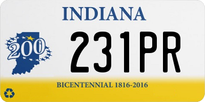 IN license plate 231PR