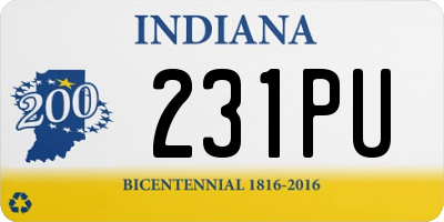 IN license plate 231PU