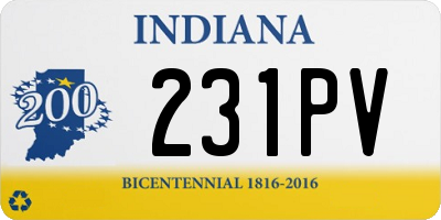 IN license plate 231PV